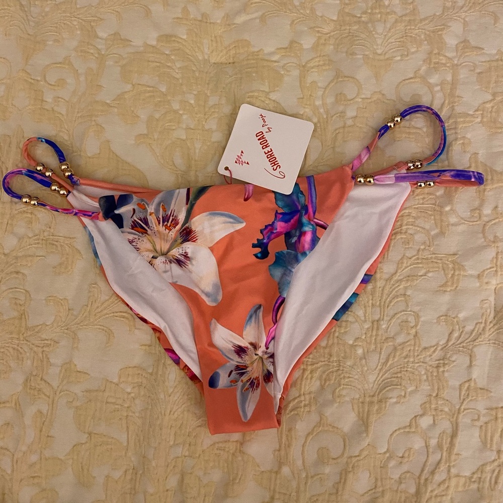 Shore Road Floral Peach Bikini Bottom
